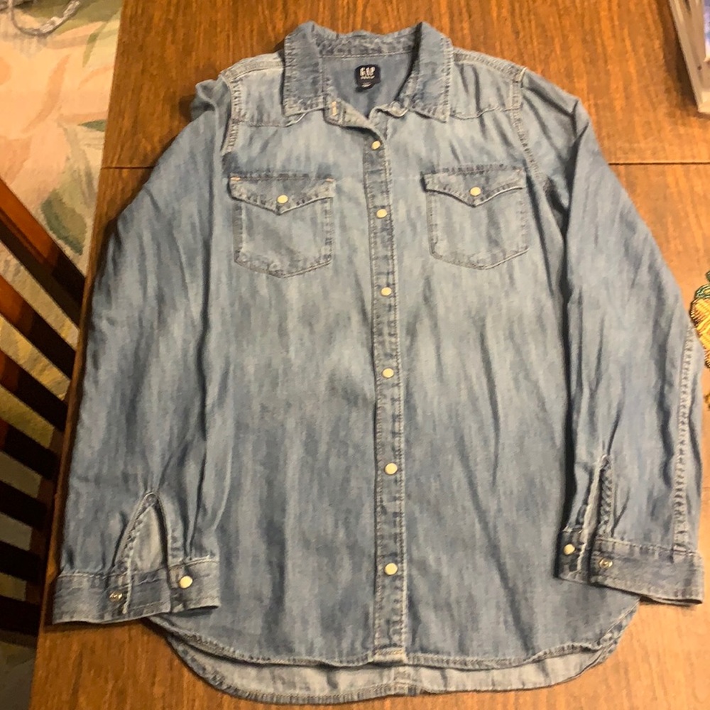 Gap Girls XXL Denim Button Down Blouse